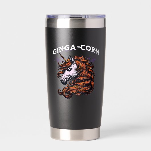 Ginga-Corn Funny Ginger Unicorn Design Geïsoleerde Drinkbeker (Voorkant)
