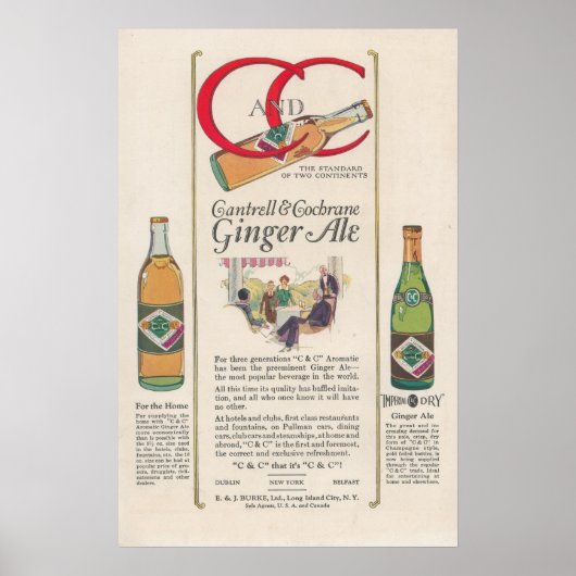 Ginger Ale Ad 1920 Poster (Voorkant)