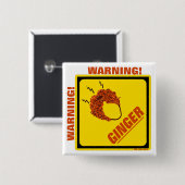 Ginger Alert. Vierkante Button 5,1 Cm (Voorkant /achterkant)