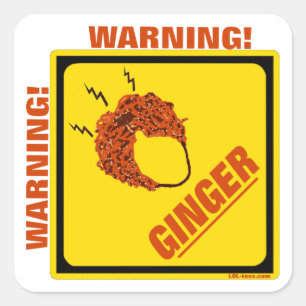Ginger Alert. Vierkante Sticker