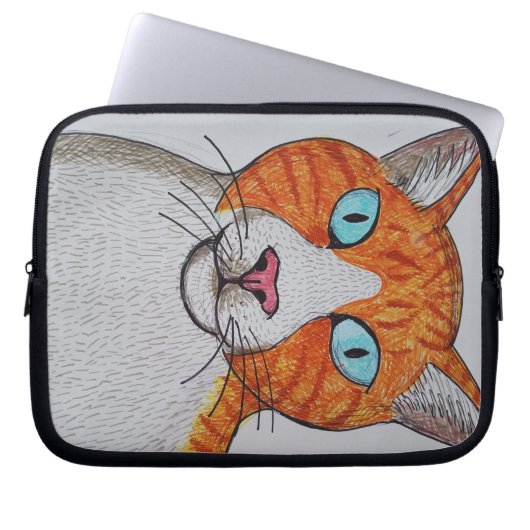 Ginger and white cat Electronics Bag Laptop Sleeve (Voorkant)