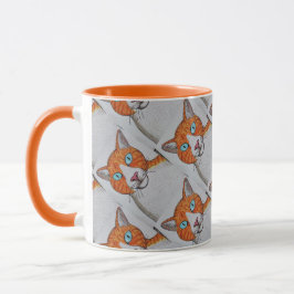 Ginger and White cat mug Mok