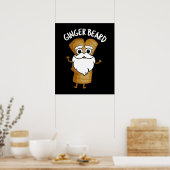 Ginger Baard Grappig Gingerbread Food Pun Donker B Poster (Keuken)