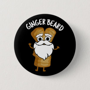 Ginger Baard Grappig Gingerbread Food Pun Donker B Ronde Button 5,7 Cm
