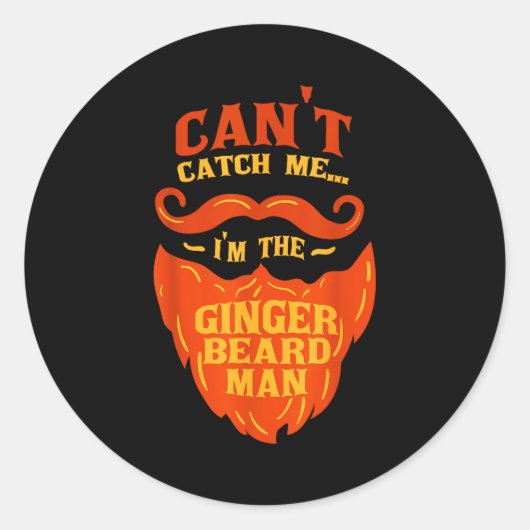 Ginger Beard Man - Bearded Men Funny Quote Ronde Sticker (Voorkant)