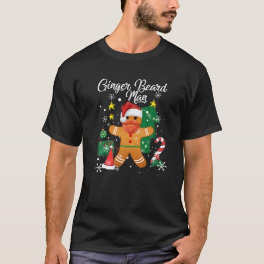 Ginger Beard Man Christmas Pajama Funny Gingerbrea T-shirt (Voorkant)