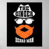 Ginger Beard Man Funny Redhead Irish Bearded Manne Poster (Voorkant)