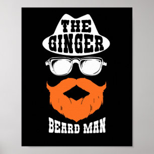 Ginger Beard Man Funny Redhead Irish Bearded Manne Poster