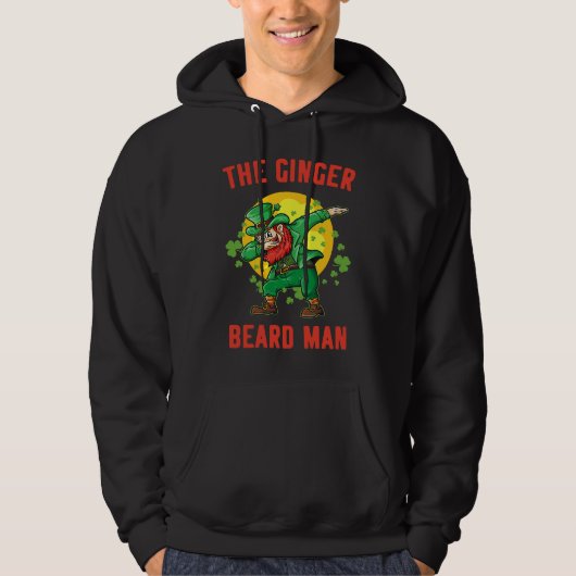 Ginger Beard Man Funny St Patrick's Irish Leprecha Hoodie (Voorkant)