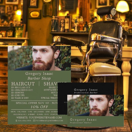 Ginger Beard Model, Mannen Barbers Visitekaartje