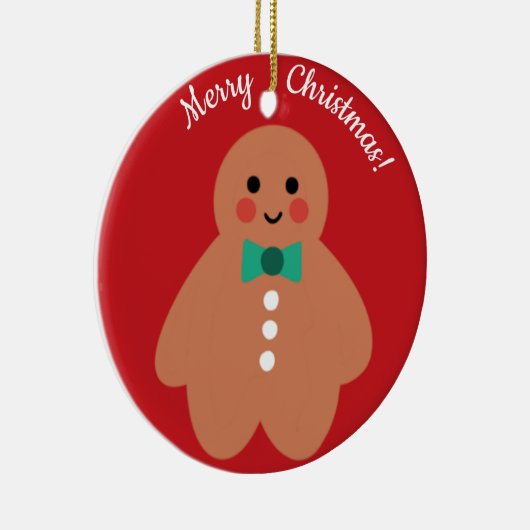 Ginger Bread Dad & mama | Aangepast deklaag Keramisch Ornament (Rechts)