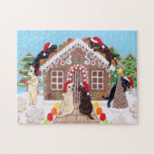 Ginger Bread House Labradors schilderen Legpuzzel (Horizontaal)