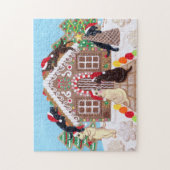 Ginger Bread House Labradors schilderen Legpuzzel (Verticaal)
