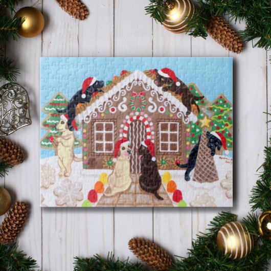 Ginger Bread House Labradors schilderen Legpuzzel
