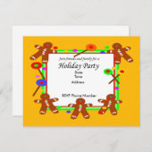 Ginger Bread Man Invitation Kaart (Voorkant / Achterkant)