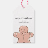 Ginger Bread Man Kerstmis Cadeaulabel (Voorkant)