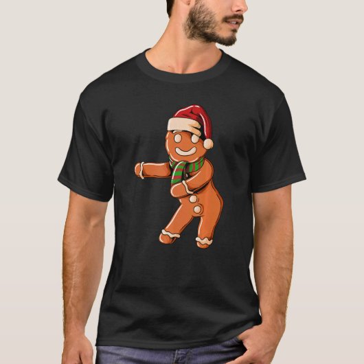 Ginger Bread with Christmashat Floss Dance on Chri T-shirt (Voorkant)