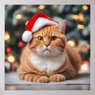 Ginger Brits Korthaar Kerstmis Poster