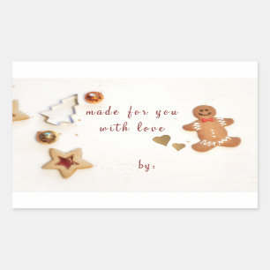 Ginger Brood Man Kerst bakken Gift Giving Rechthoekige Sticker