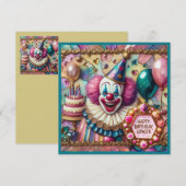 GINGER ~ Carte d'anniversaire ~ Clown ~ (Devant / Derrière)
