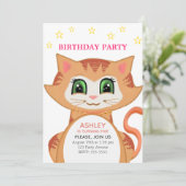Ginger Cat 5 Anniversaire Fête Invitation (Debout devant)