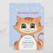 Ginger Cat 5th Boy Birthday Party Invitation (Devant / Derrière)
