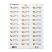 Ginger Cat and Chicks Return Address Etiket (Full Sheet)