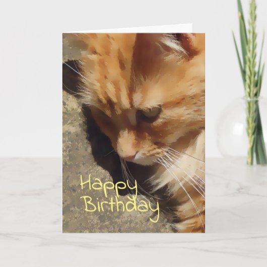 Ginger cat Birthday-kaart Kaart (Voorkant)