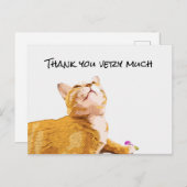 Ginger Cat Carte de remerciements cat cherche (Devant / Derrière)