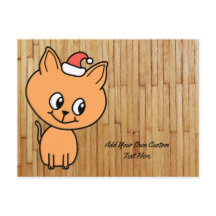Ginger Cat Cartoon op Afbeelding van Hout. Eigen T