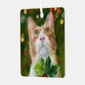 Ginger Cat Christmas Wonder Metalen Ornament (Voorkant links)