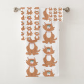 Ginger Cat Design Bad Handdoek (Insitu)