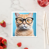 Ginger Cat Dragen Bril Servet (Insitu)