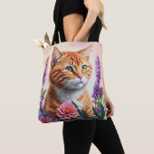 Ginger Cat Floral Multicolor Art Draagtas (Dichtbij)
