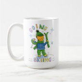 Ginger Cat Going Skiing Winter Mug Koffiemok (Links)