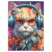 Ginger cat hoofdtelefoon klembord (Achterkant)