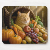 Ginger Cat In a Harvest Cornucopia Muismat (Voorkant)