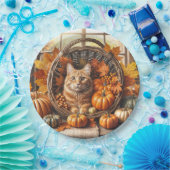 Ginger Cat in de Thanksgiving Cornucopia Papieren Bordje (Feest)