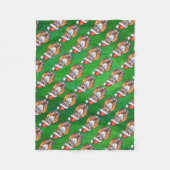Ginger Cat Kerstmis: groen Fleece Deken (Voorkant)