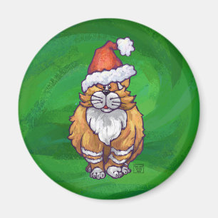 Ginger Cat Kerstmis: groen Magneet