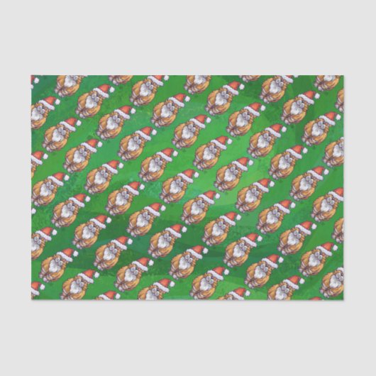 Ginger Cat Kerstmis: groen Tissuepapier (Voorkant)