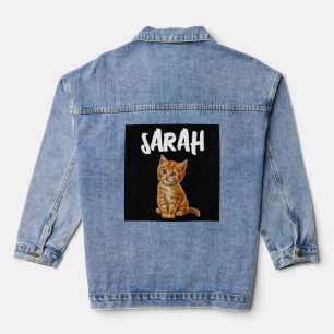 GINGER CAT KITTEN GEPERSONALISEERDE Denim Jean Jac Jacket