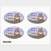 Ginger Cat Library Bookplaat Ovale Sticker (Vel)