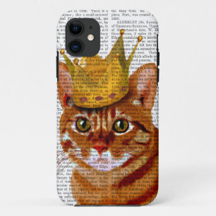 Ginger Cat met Crown Portrai iPhone 11 Hoesje