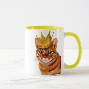 Ginger Cat met Crown Portrai Mok