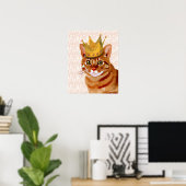 Ginger Cat met kroonportret Poster (Thuiskantoor)