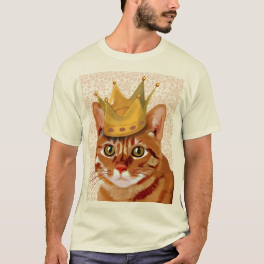 Ginger Cat met kroonportret T-shirt (Voorkant)