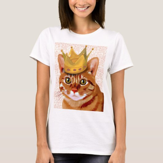 Ginger Cat met kroonportret T-shirt (Voorkant)