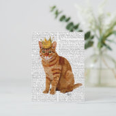 Ginger Cat met kroonvolle Briefkaart (Staand voorkant)