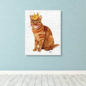 Ginger Cat met kroonvolle Canvas Afdruk (Insitu (Houten vloer))